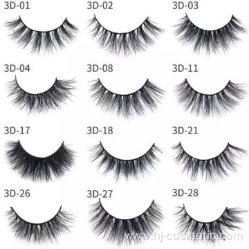 Wholesale 5 pairs 3d mink fur false eyelash 3d mink eyelashes